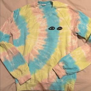 Tie-Dye Pastel Crewneck Sweater with Eye Motif